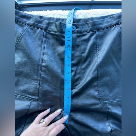 Princess Polly Encore Faux Leather High Rise Pants Black Size 8 - Picture 10 of 15